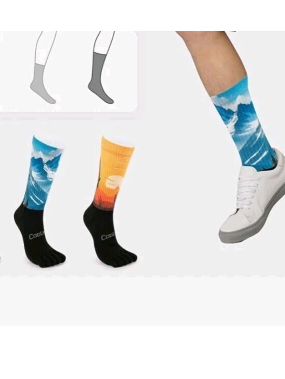 Toe Socks Size Small Men / Women Cool-max Running & Hiking Breathable